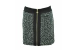 Skirt with zipper front black/white